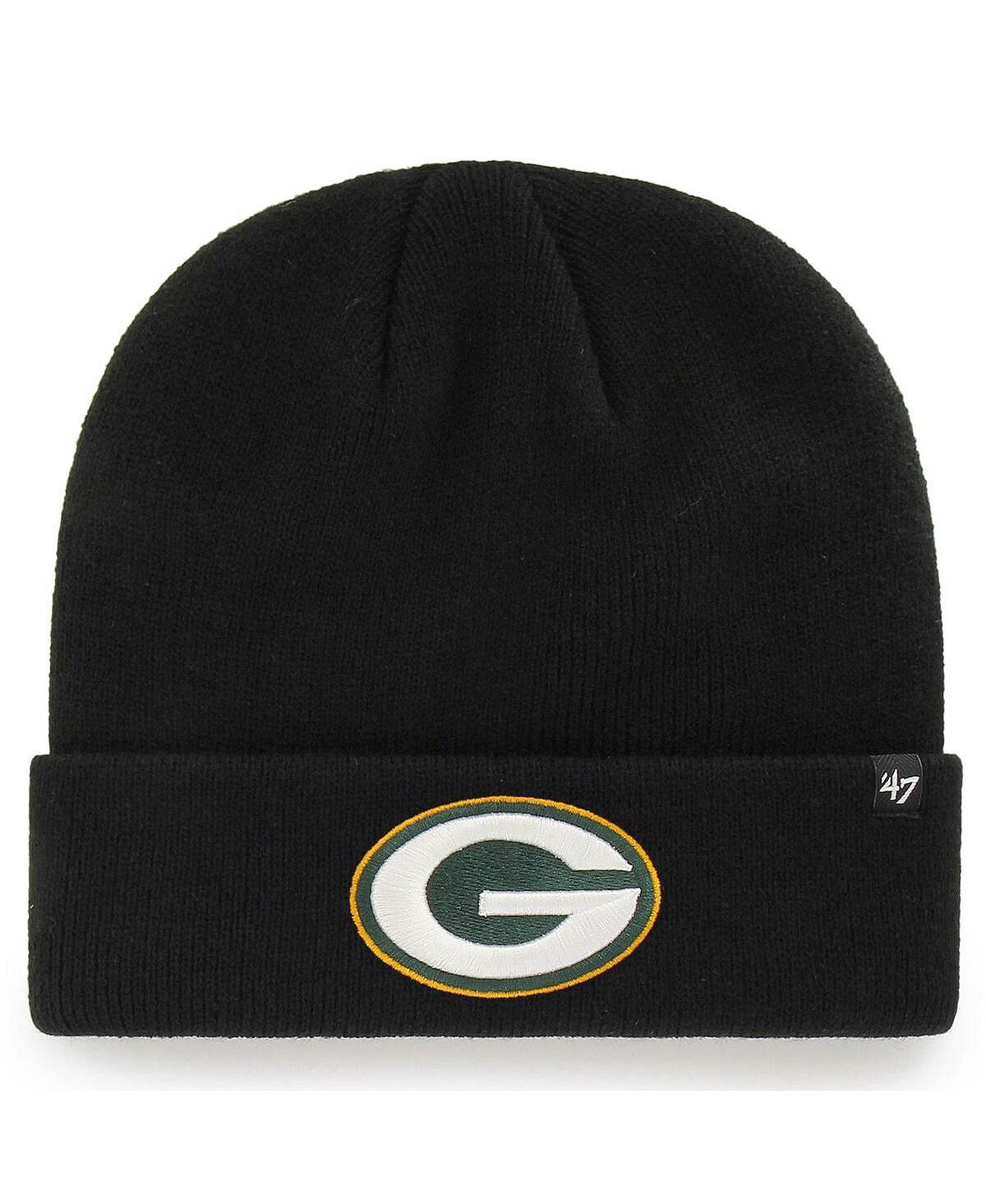 

Мужская базовая вязаная шапка '47 Green Bay Packers Secondary с манжетами черная '47 Brand