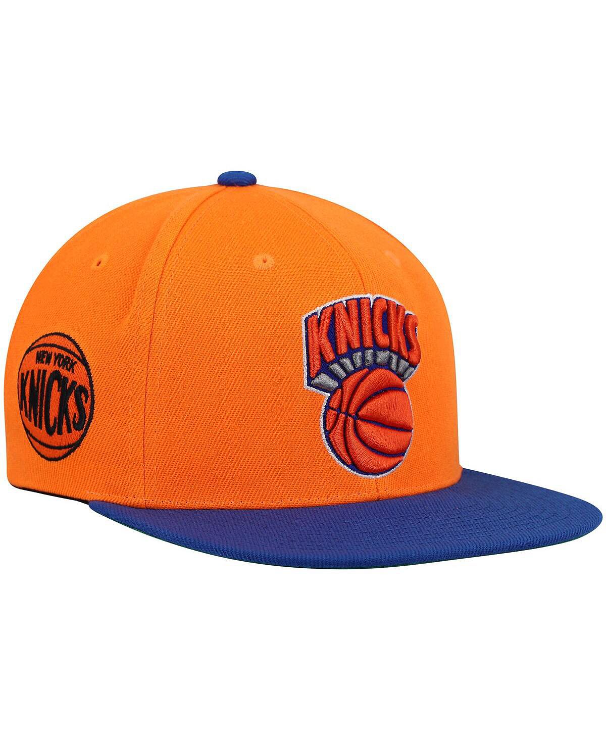 

Мужская оранжево-синяя бейсболка New York Knicks Hardwood Classics Core Side Snapback Mitchell & Ness