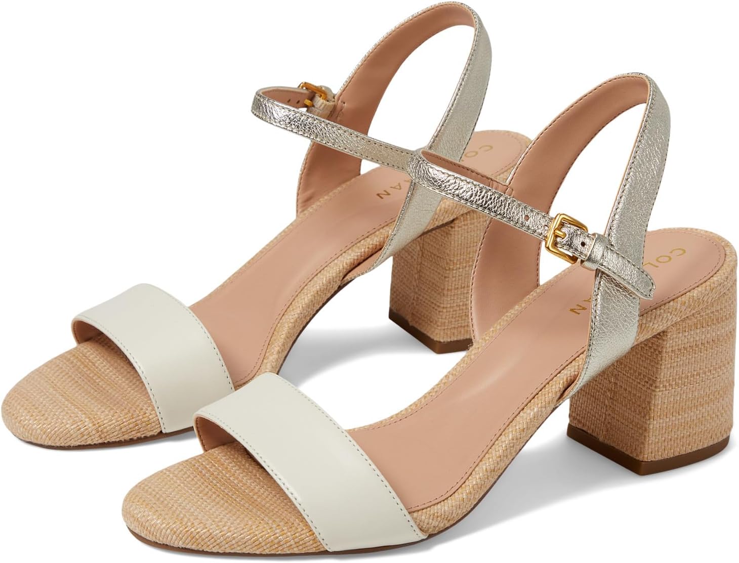 

Сандалии Cole Haan Josie Block Heel Sandal, цвет Ivory/Soft Gold Leather/Natural Woven