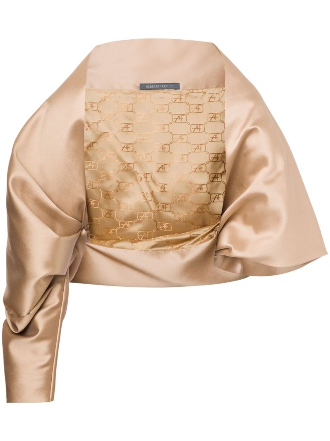 

Alberta Ferretti атласная куртка асимметричного кроя, нейтральный цвет