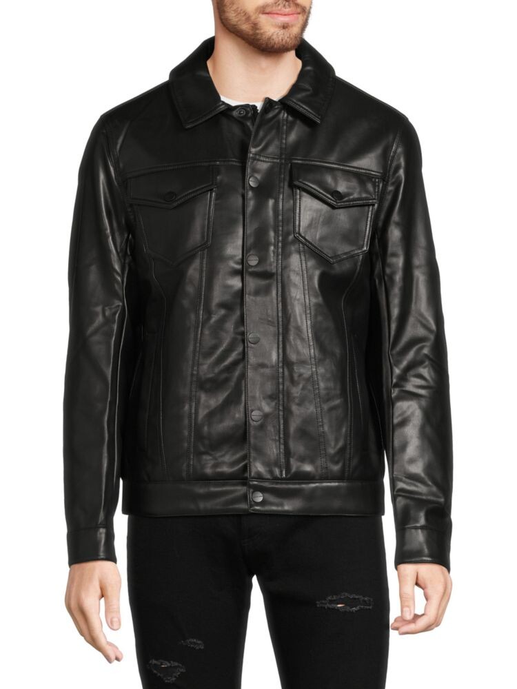 

Куртка Kingsbury Trucker из искусственной кожи Michael Kors, черный