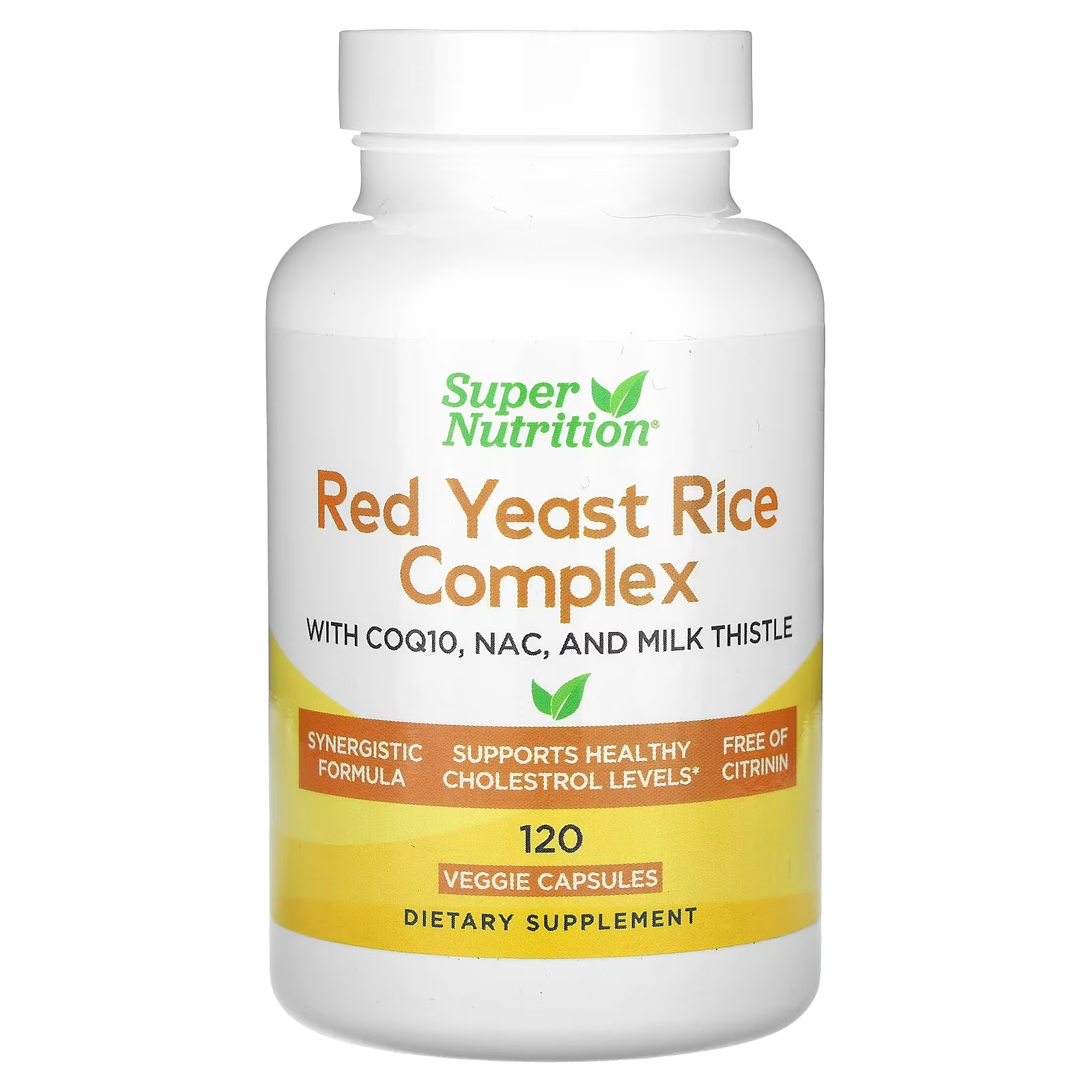 Комплекс Super Nutrition с красным дрожжевым рисом, 120 вегетарианских капсул