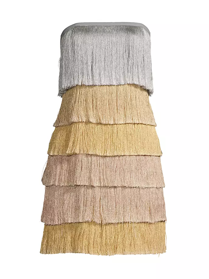 

Мини-платье Nuoir с металлизированной бахромой Milly, цвет golden ombre