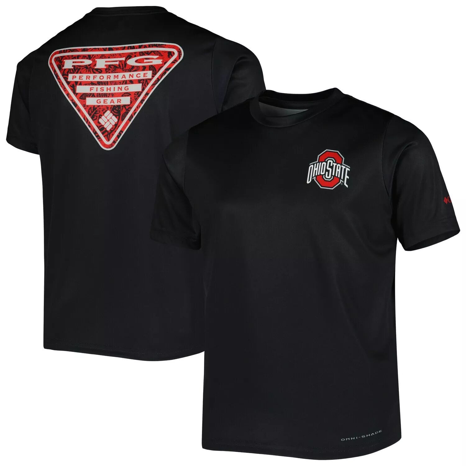 

Молодежная футболка Columbia Black Ohio State Buckeyes Terminal Tackle Two-Hit Omni-Shade Unbranded