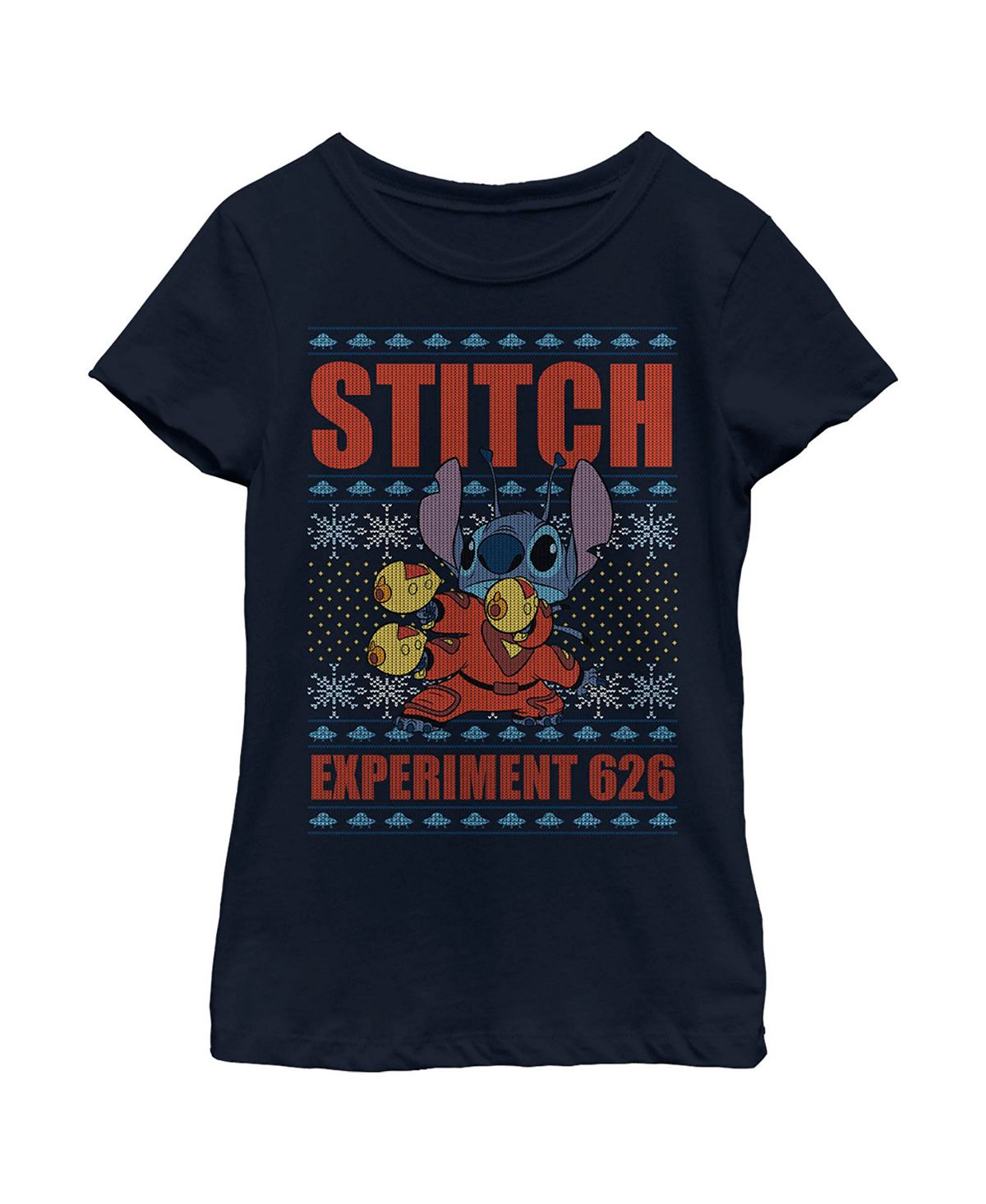 

Детская футболка Lilo & Stitch Experiment 626 Ugly Sweater для девочек Disney