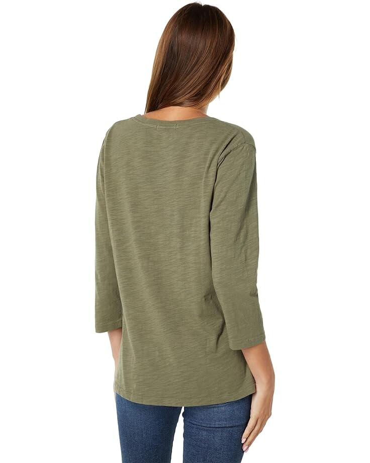 

Футболка Mod-o-doc Slub Jersey 3/4 Sleeve Scoop Neck Tee, цвет Rosemary