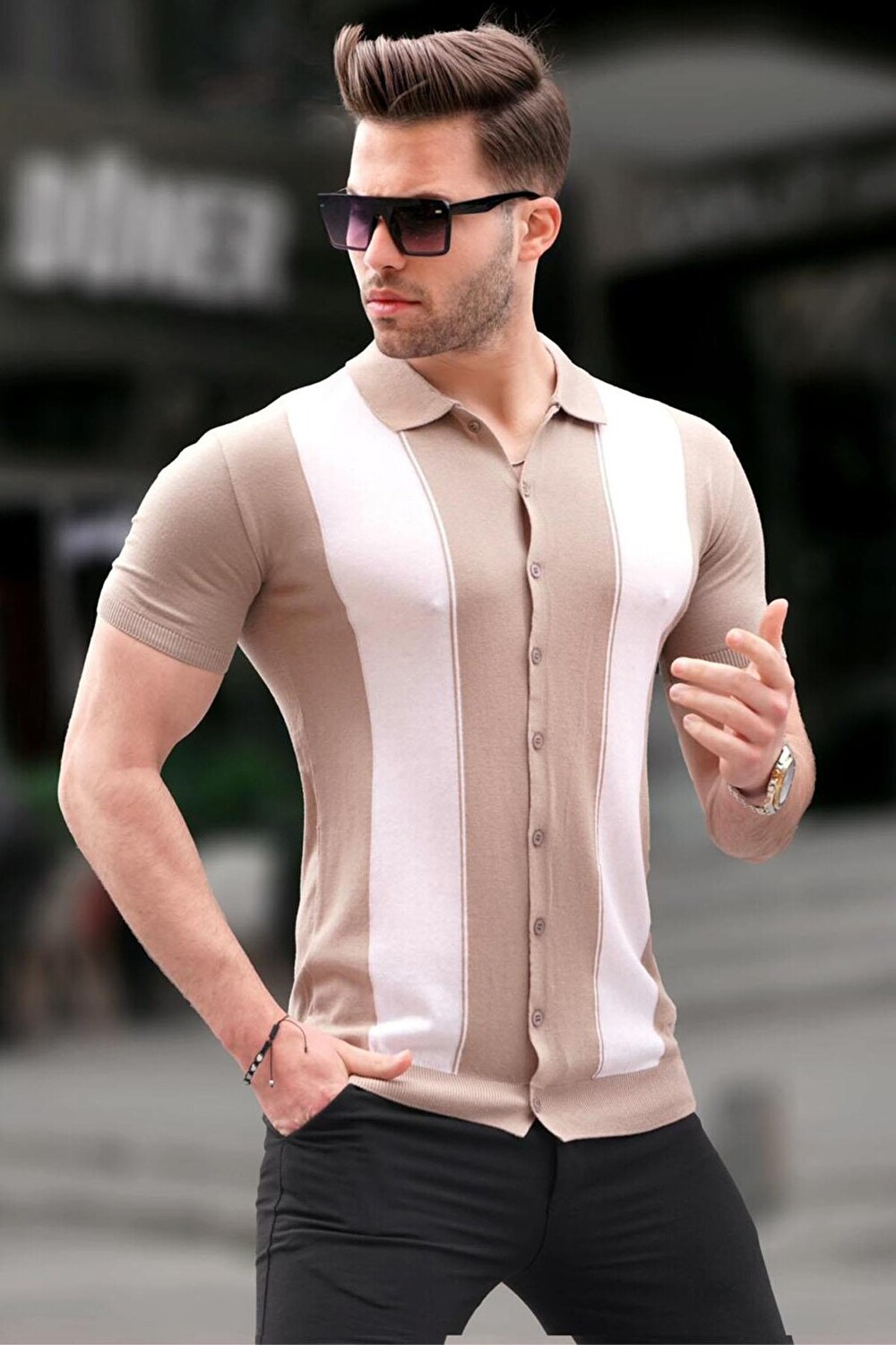 

Норковая мужская футболка Polo Neck Трикотаж 6353 MADMEXT