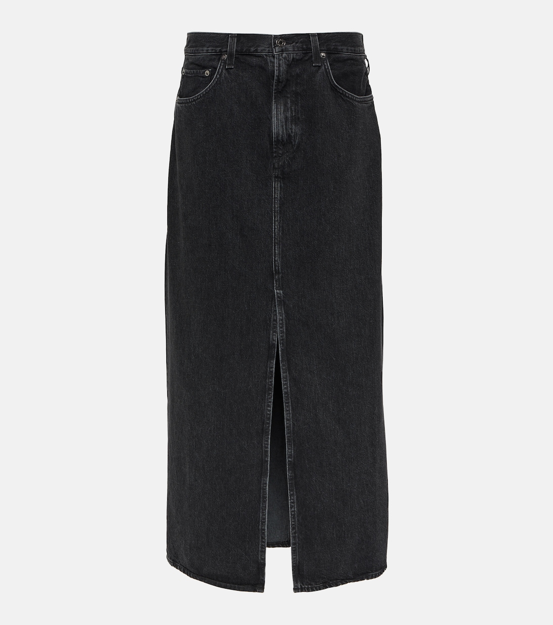 Джинсовая юбка макси leif Agolde, черный фото