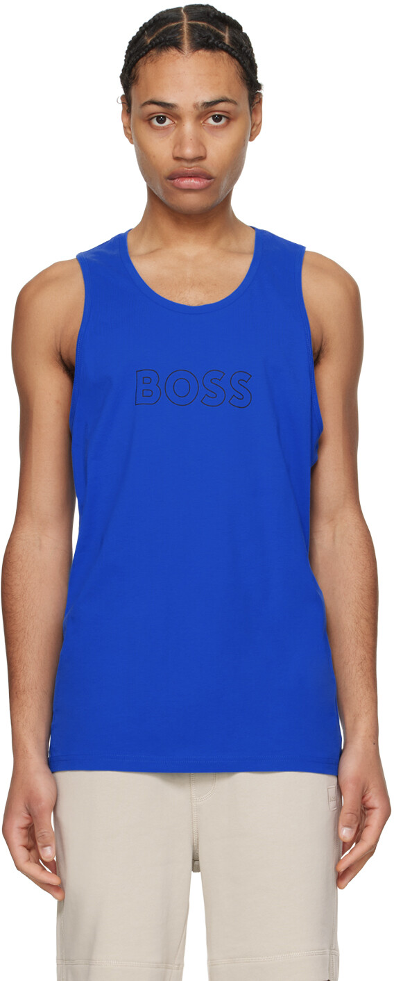 

Синяя майка с контуром Boss