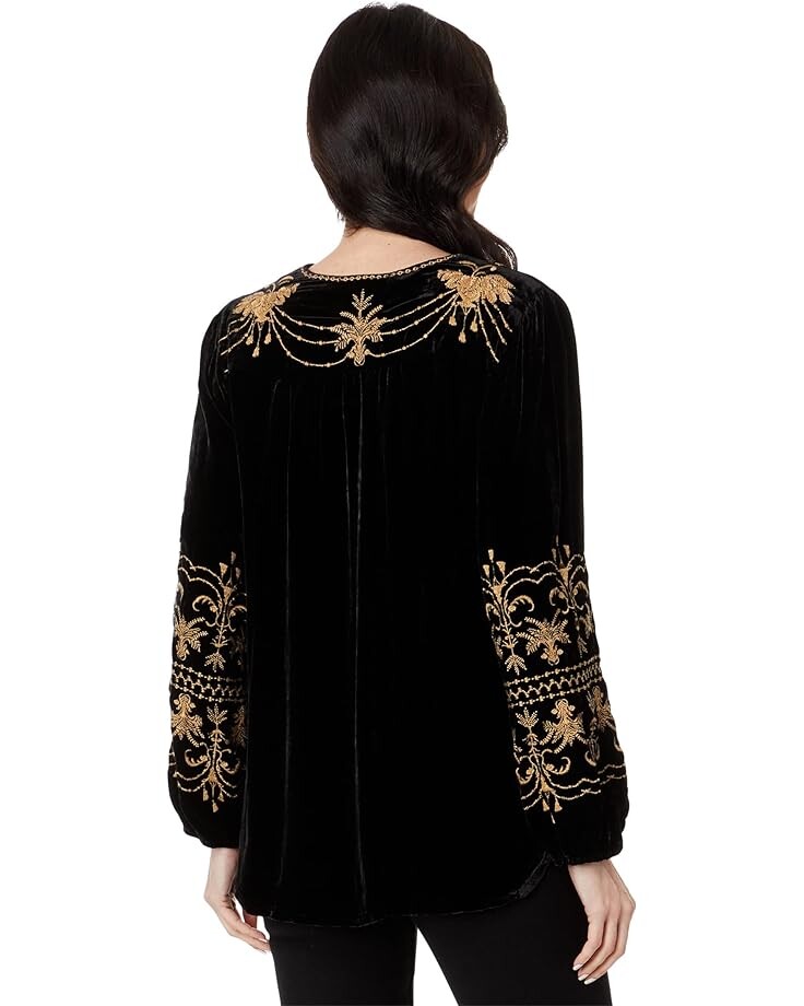 

Блуза Johnny Was Palmira Curved Hem Prairie Blouse, черный