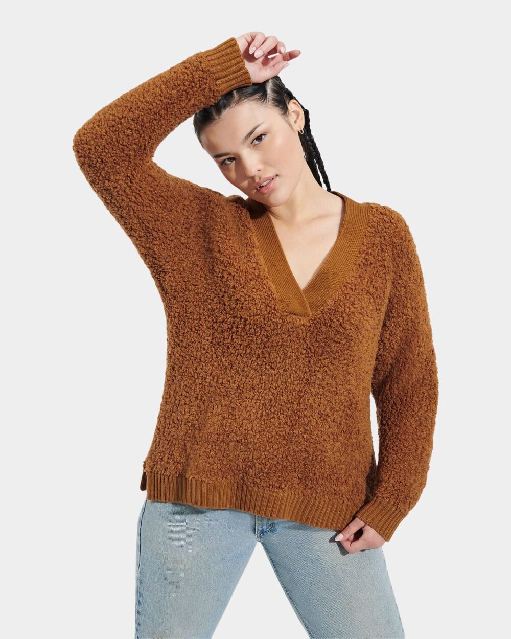 

Свитер Deeann CloudFluff V Neck UGG, коричневый