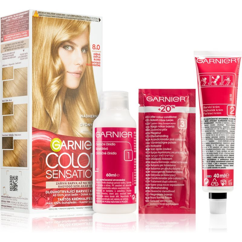 

Краска для волос Garnier Color Sensation оттенок 8.0 Luminous Light Blond 1 шт