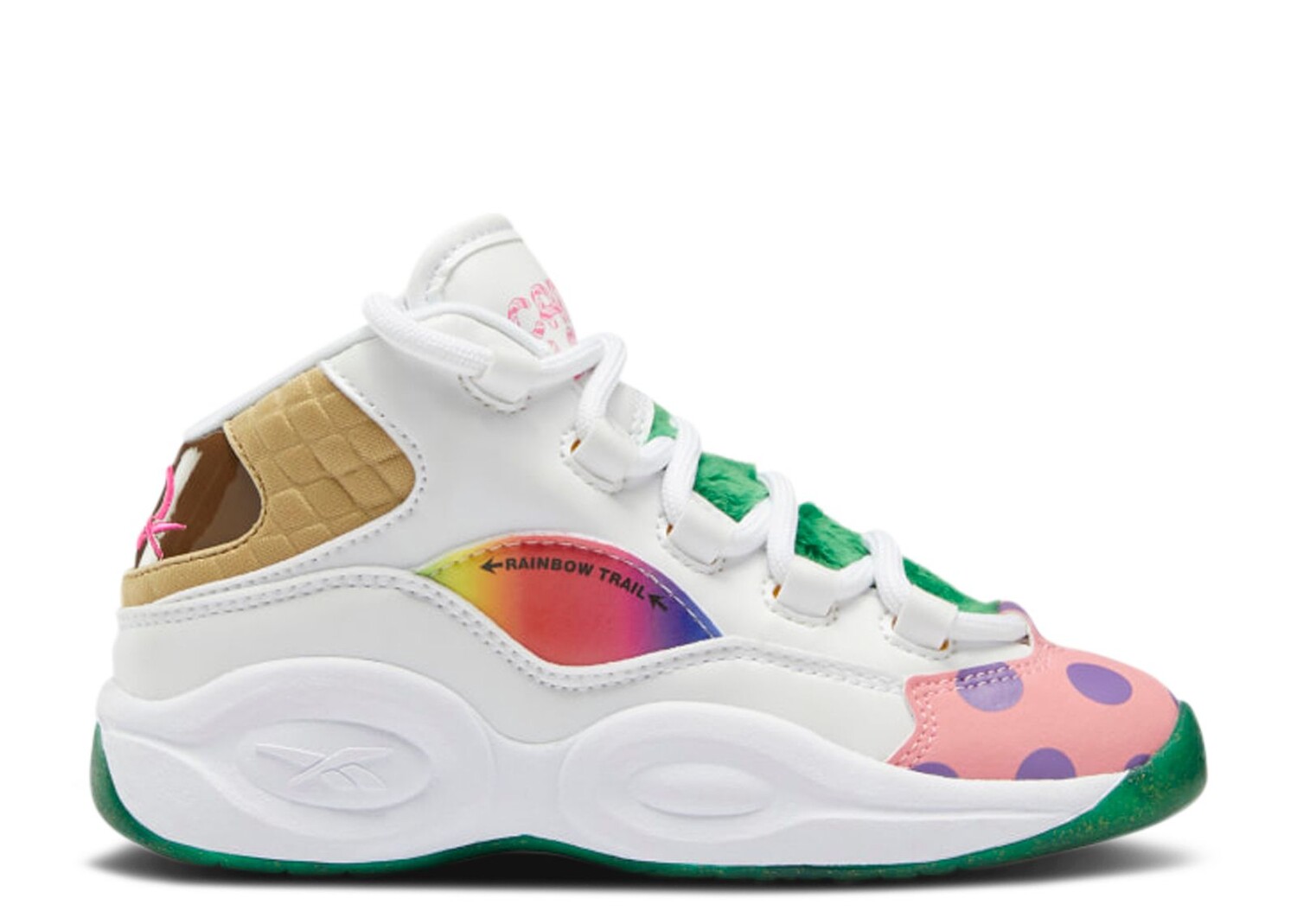 Кроссовки Reebok Hasbro X Question Mid Little Kid 'Candy Land', белый кроссовки reebok hasbro x classic leather big kid candy land разноцветный