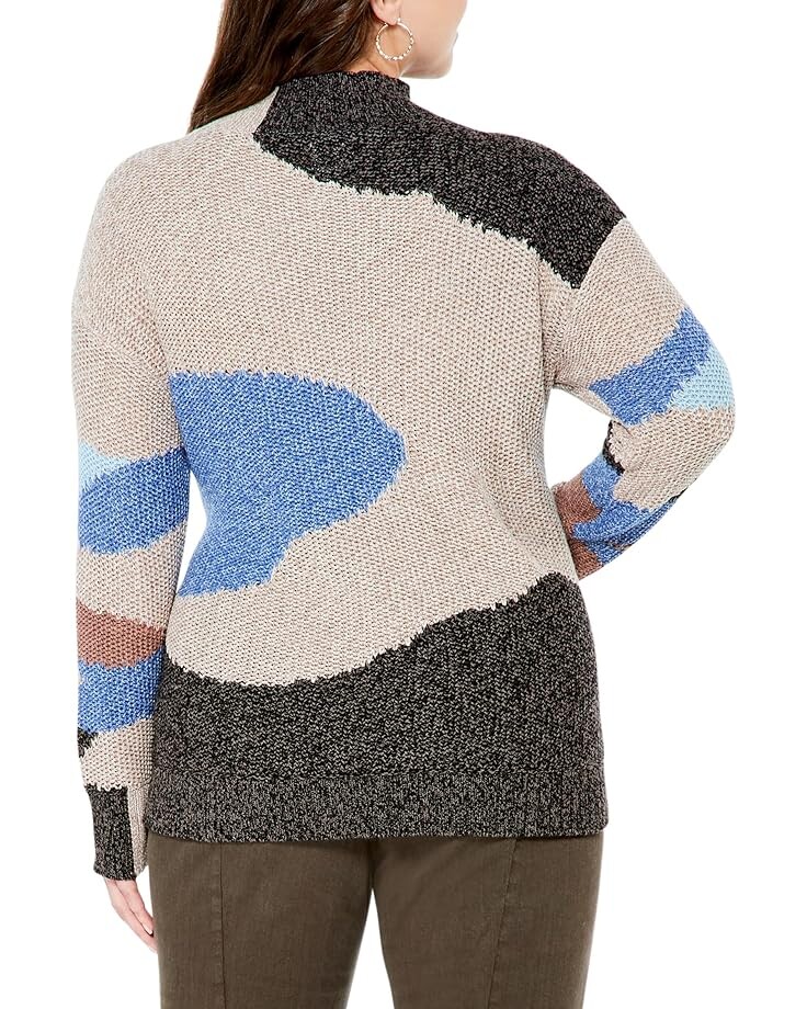 

Свитер NIC+ZOE Plus Size Winter Waves Sweater, синий мульти