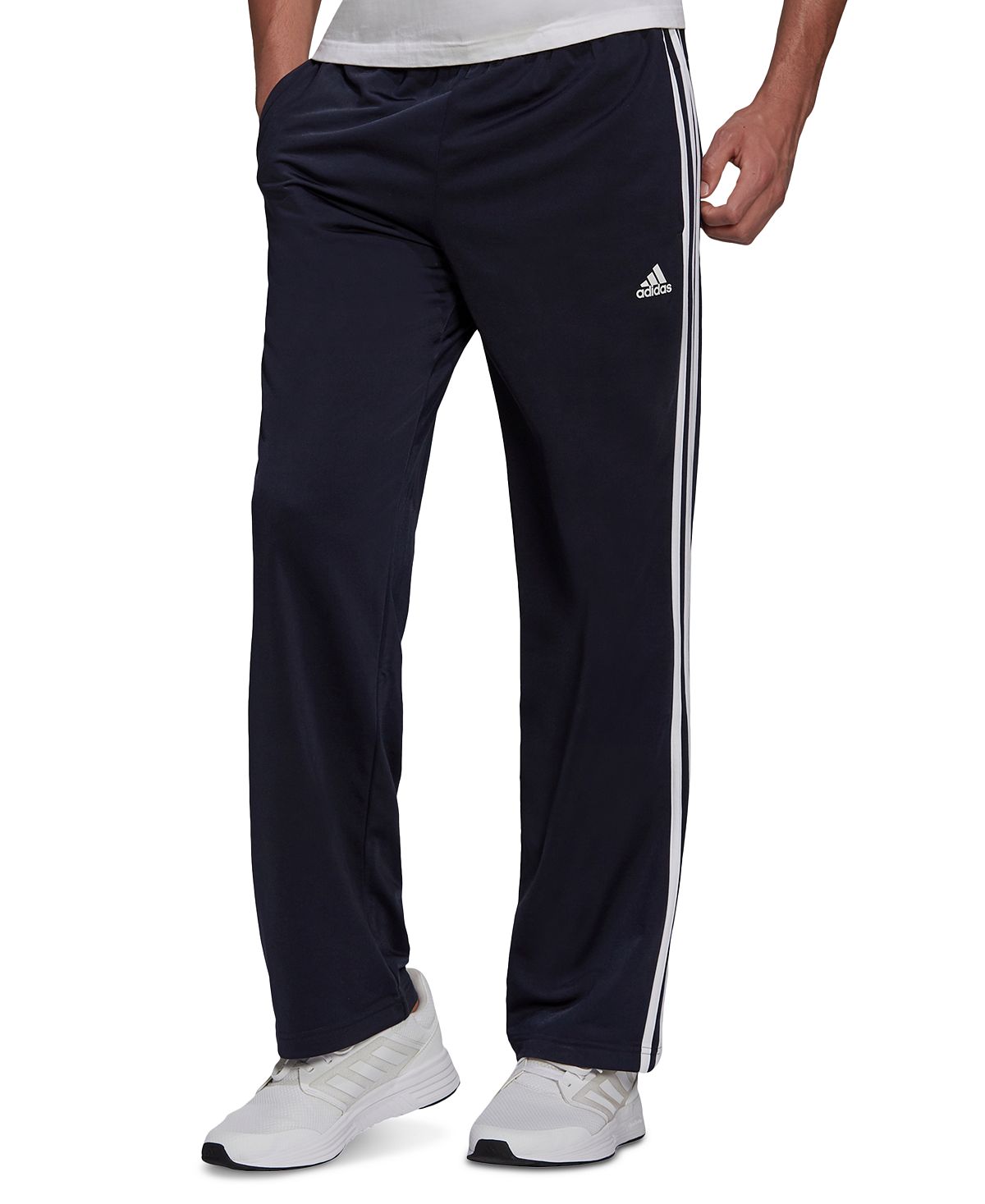 Мужские спортивные брюки Primegreen Essentials с открытым подолом и 3 полосками для разминки adidas цена и фото