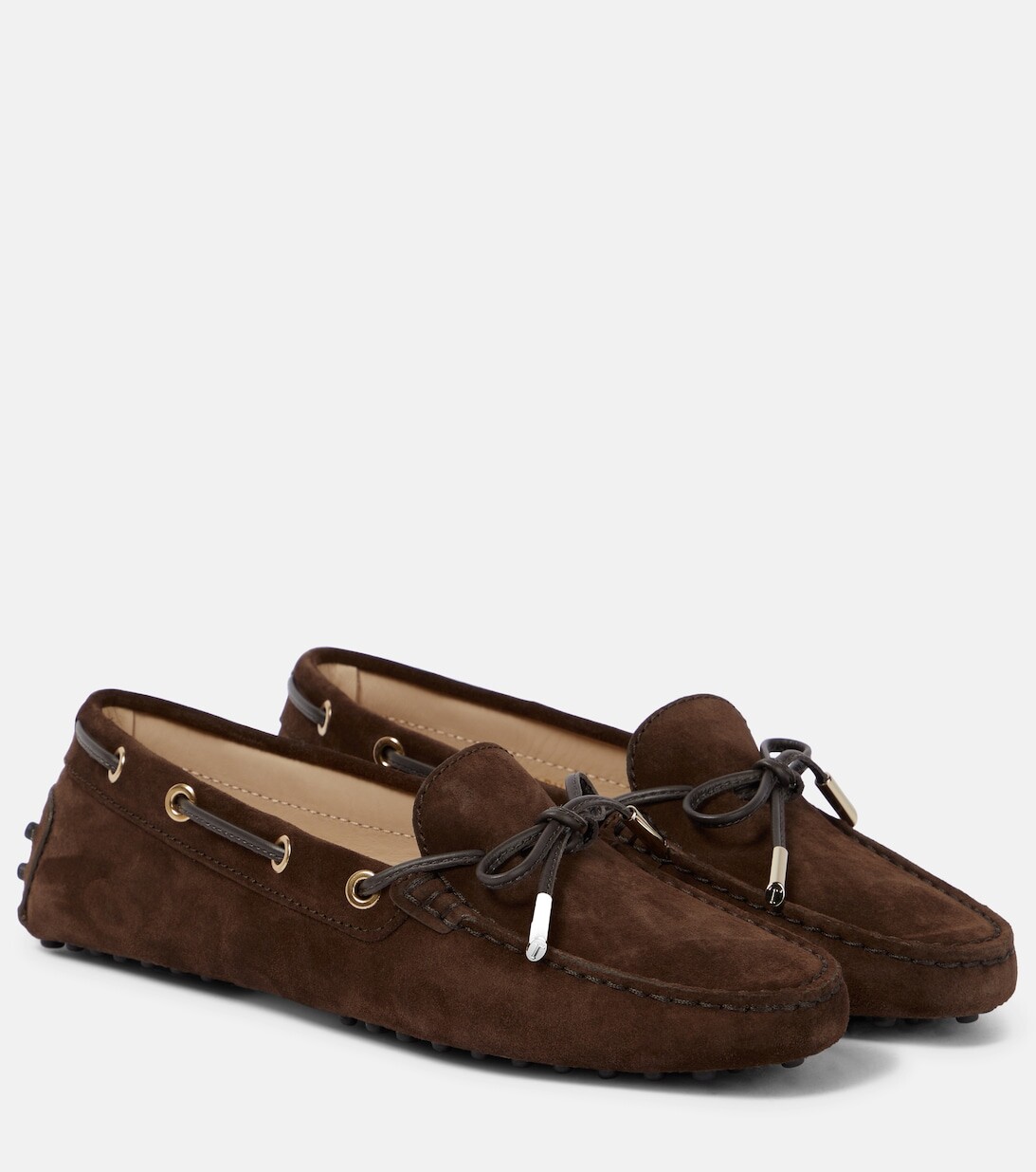 

Замшевые лоферы Gommino Tod's, коричневый