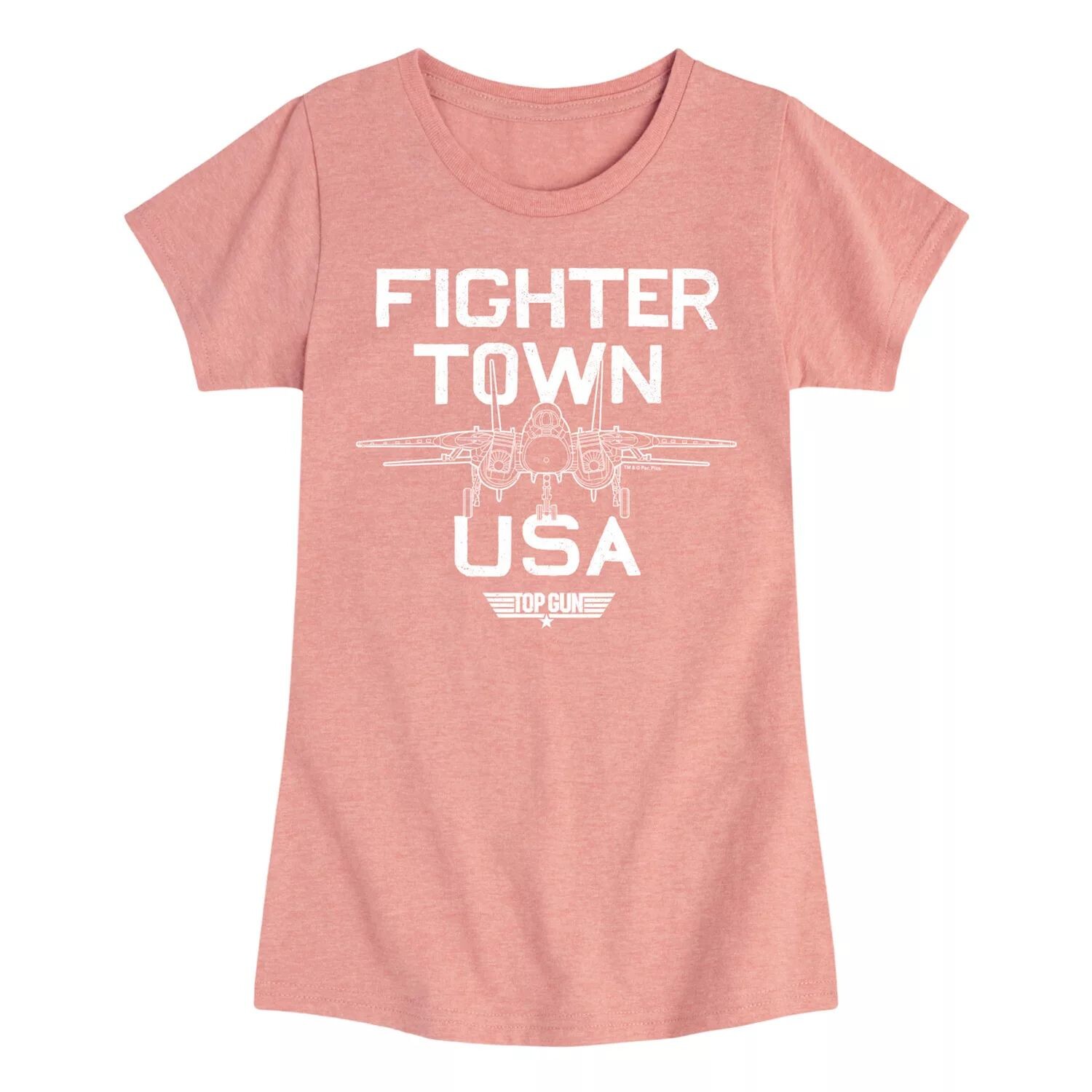 

Футболка с рисунком Top Gun Fighter Town для девочек 7–16 лет, США Licensed Character, розовый