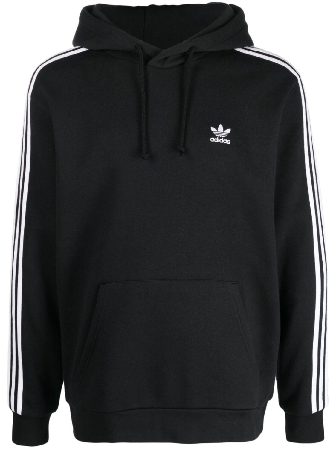 

adidas худи с кулиской и полосками, черный