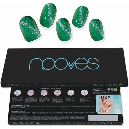 Зеленые гелевые листы для ногтей Nooves Cat Eye Green