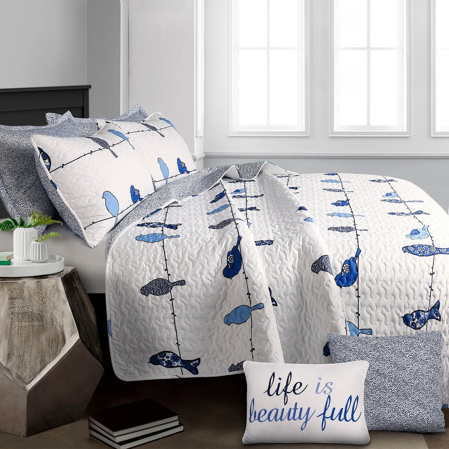 

Набор одеял Rowley Birds из 7 предметов Lush Decor, цвет Navy