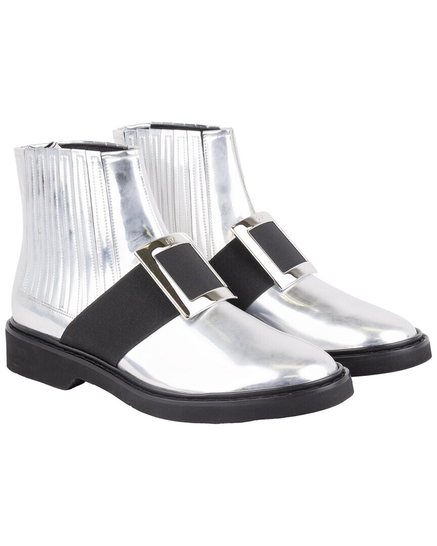 

Roger Vivier Кожаные ботинки Viv Rangers, серый