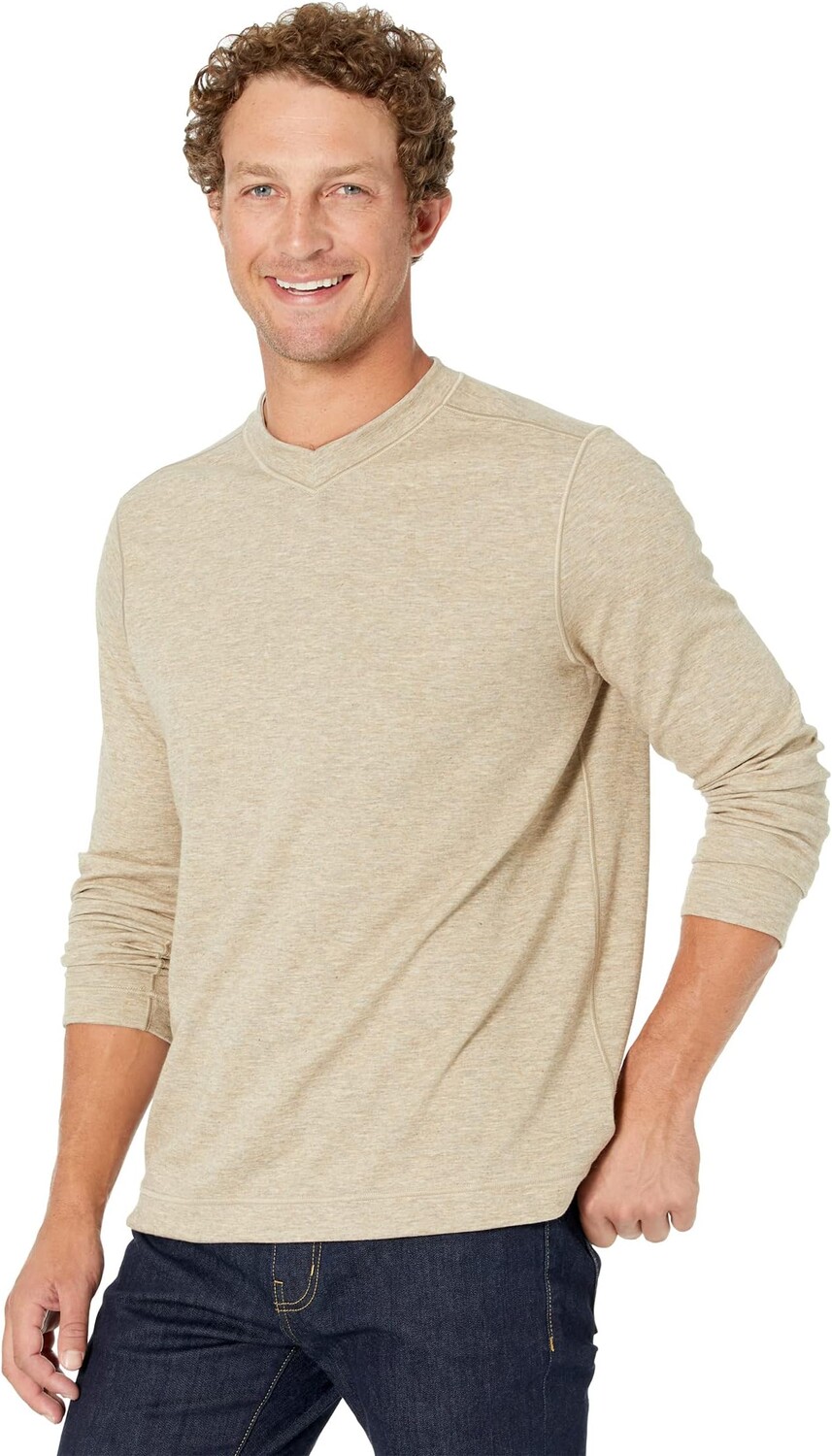 

Свитер Reversible Long Sleeve V-Neck Johnston & Murphy, цвет Oatmeal/Light Gray