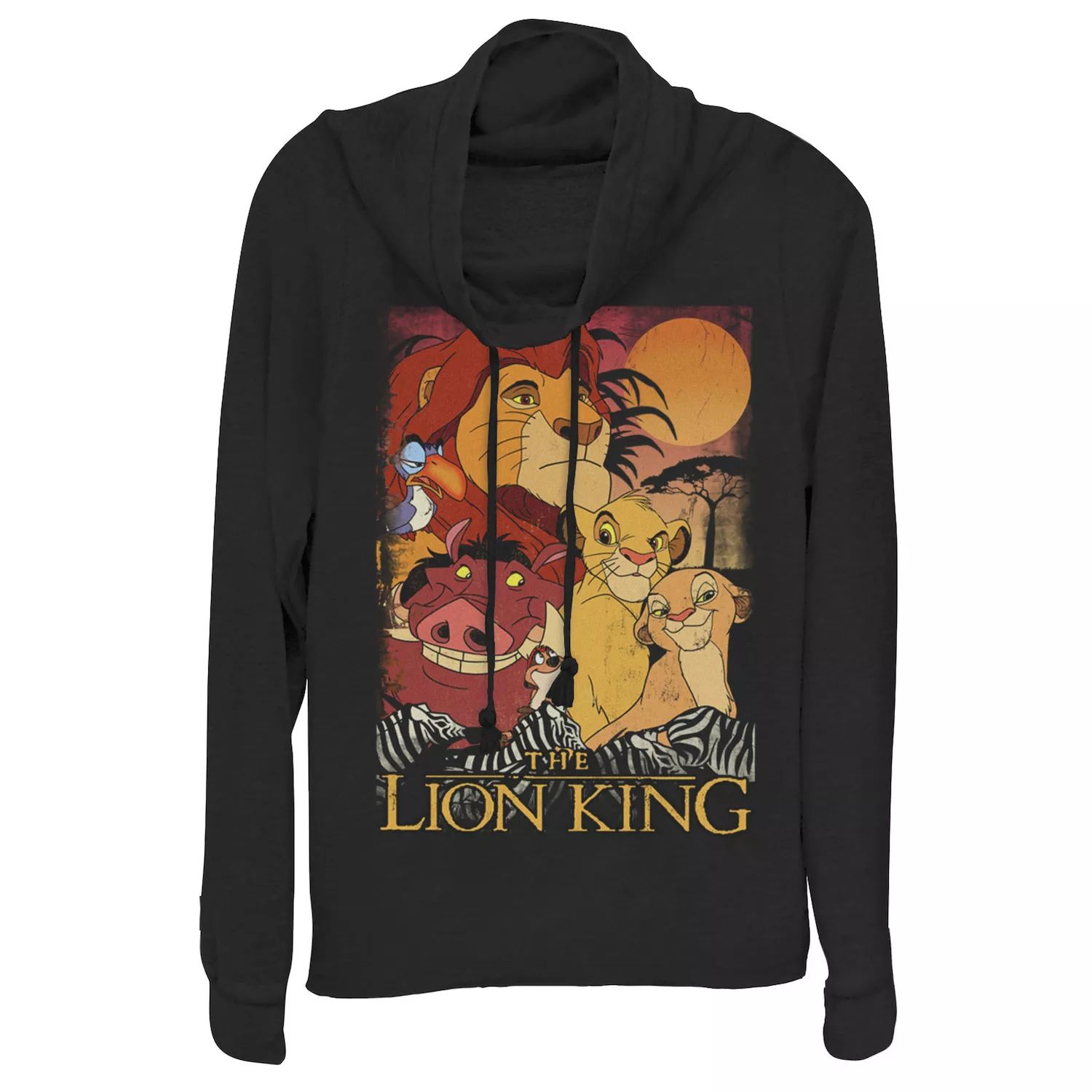 

Толстовка с капюшоном Disney's Lion King Happy Group Sunset для детей Licensed Character, черный
