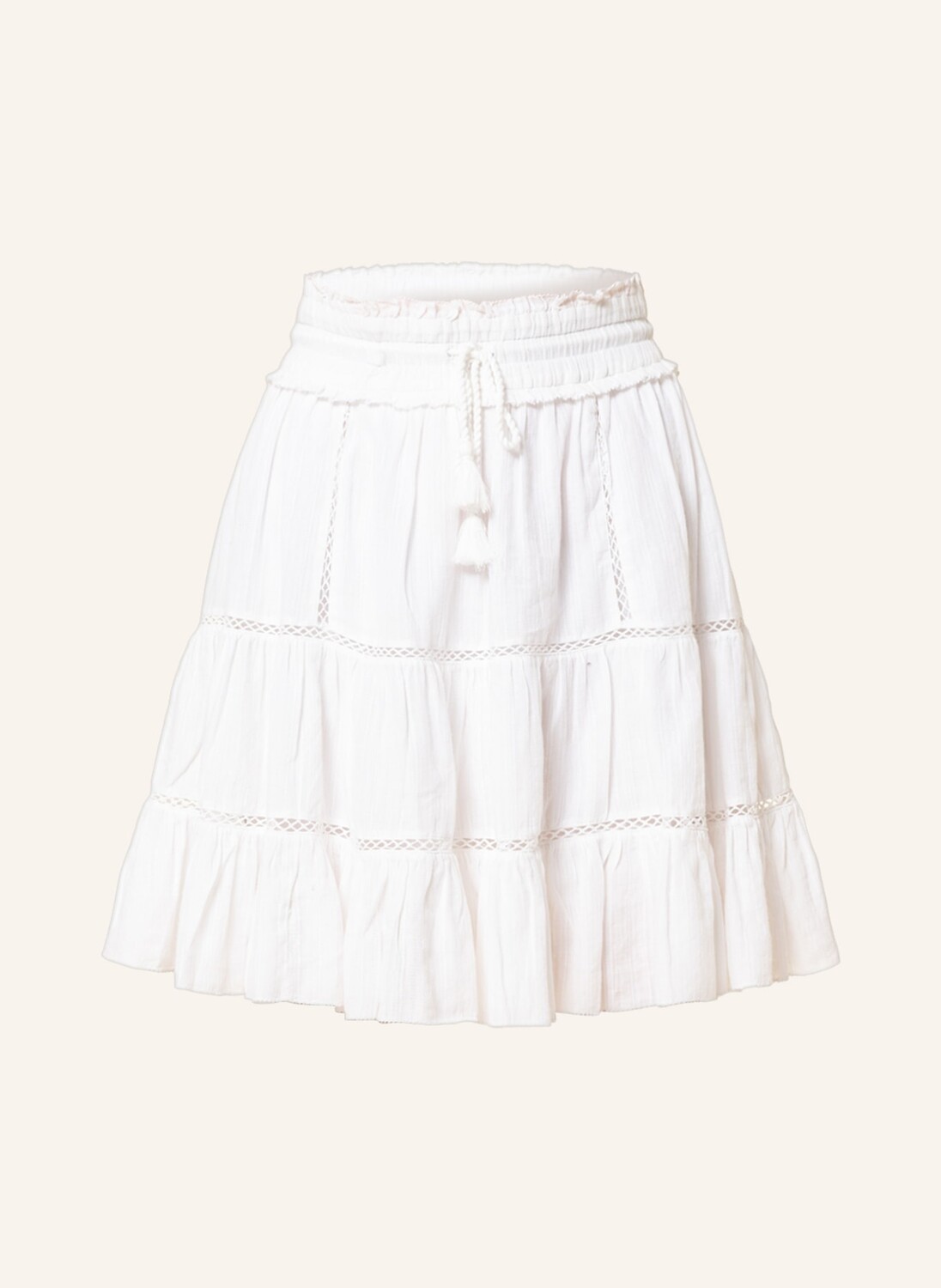 

Юбка ISABEL MARANT ÉTOILE LIOLINE mit Leinen und Rüschen, белый