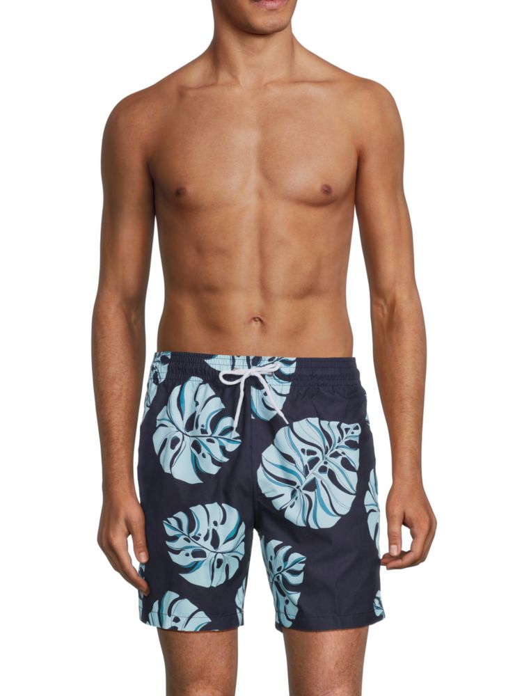 Шорты для плавания Sano с принтом листьев Trunks Surf + Swim, цвет Marine Blue
