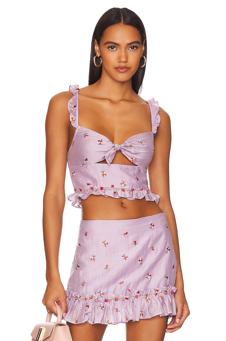 цена Топ MAJORELLE Danielle Crop, цвет Powder Purple