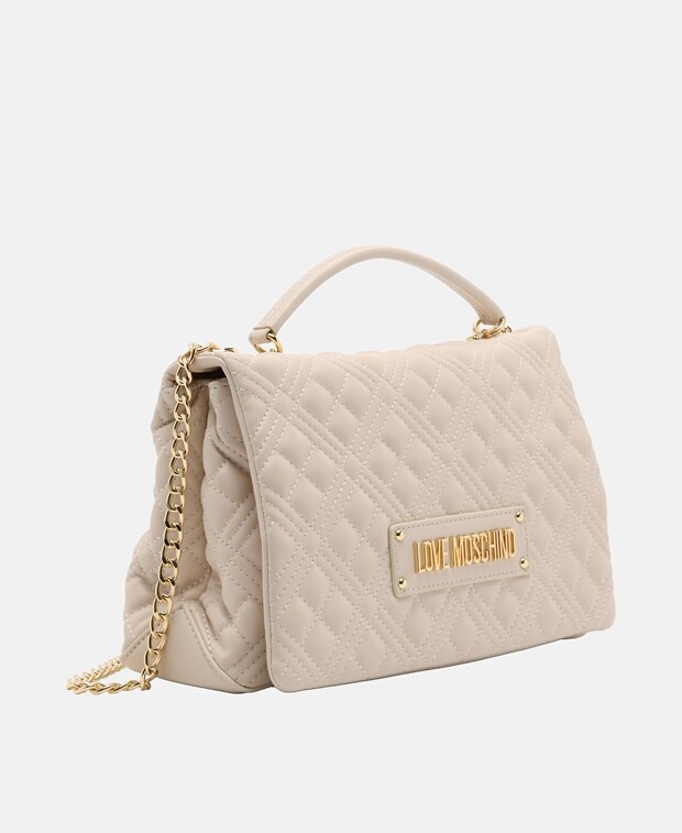 

Кожаная сумка через плечо Love Moschino, бежевый