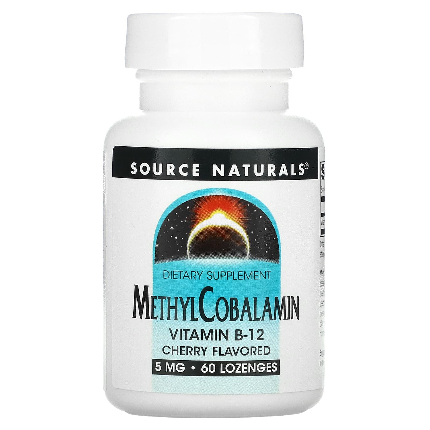 

Метилкобаламин, витамин B12, со вкусом вишни, 5 мг, 60 пастилок, Source Naturals