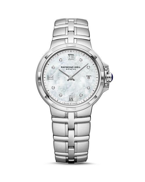 

Часы Parsifal с перламутром и бриллиантами, 30 мм Raymond Weil, цвет Silver