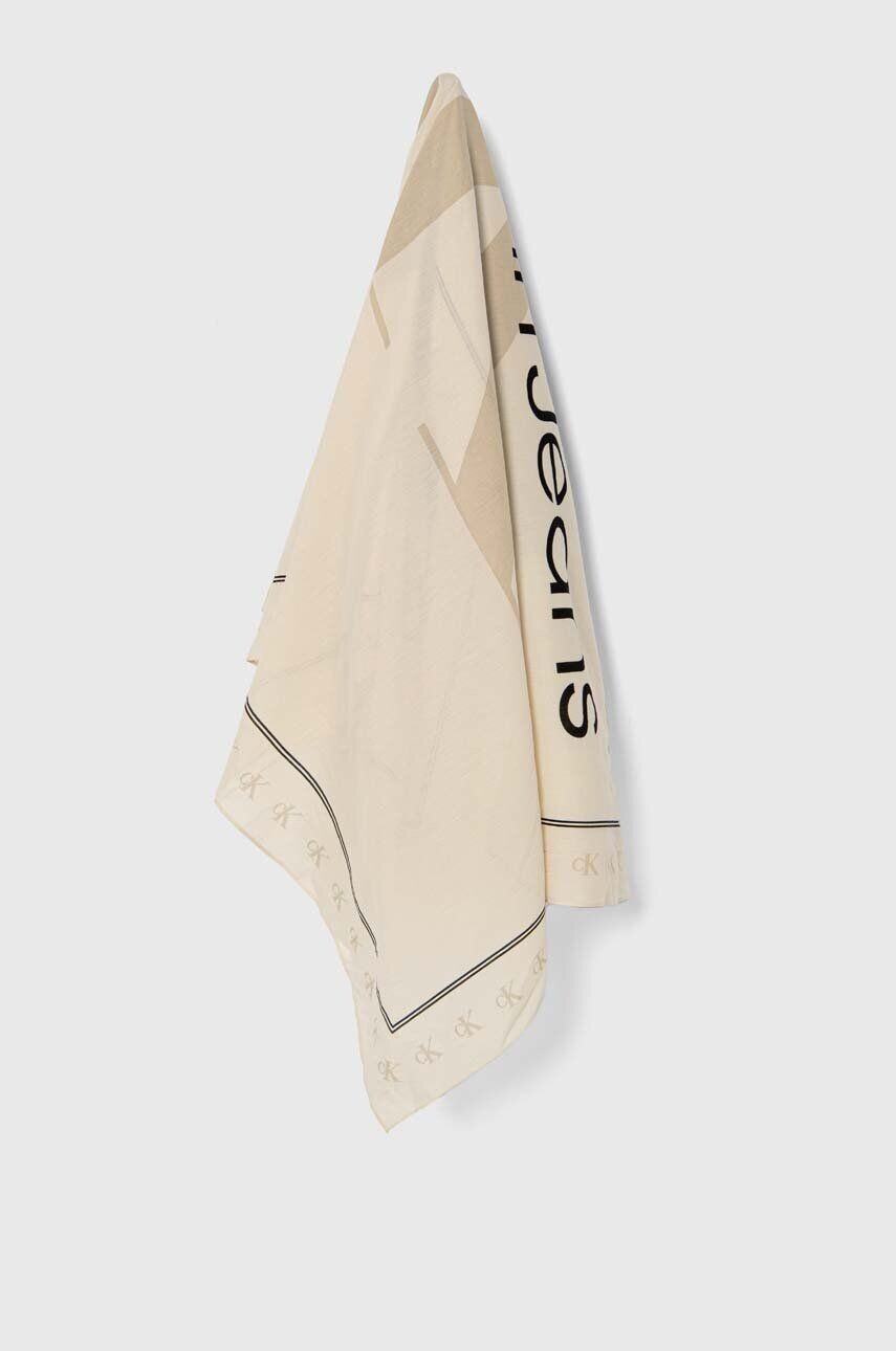 

Хлопковый шарф Calvin Klein Jeans, бежевый