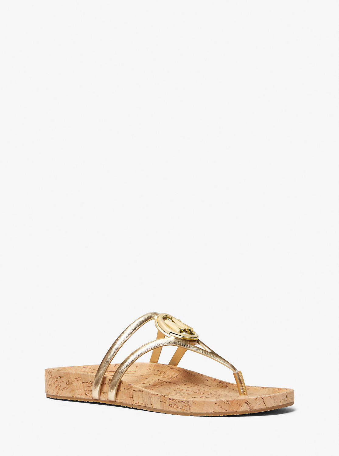 

Кожаные сандалии Hampton с эффектом металлик Michael Kors, желтый