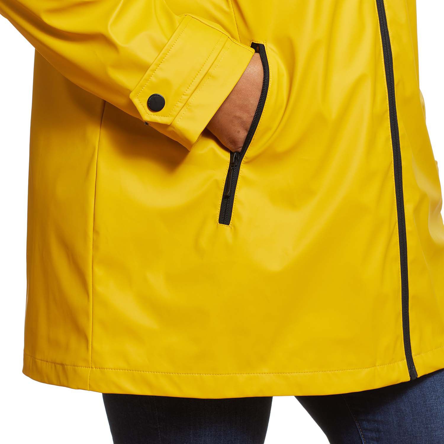 Дождевик с капюшоном и капюшоном больших размеров Weathercast Weathercast, желтый фото