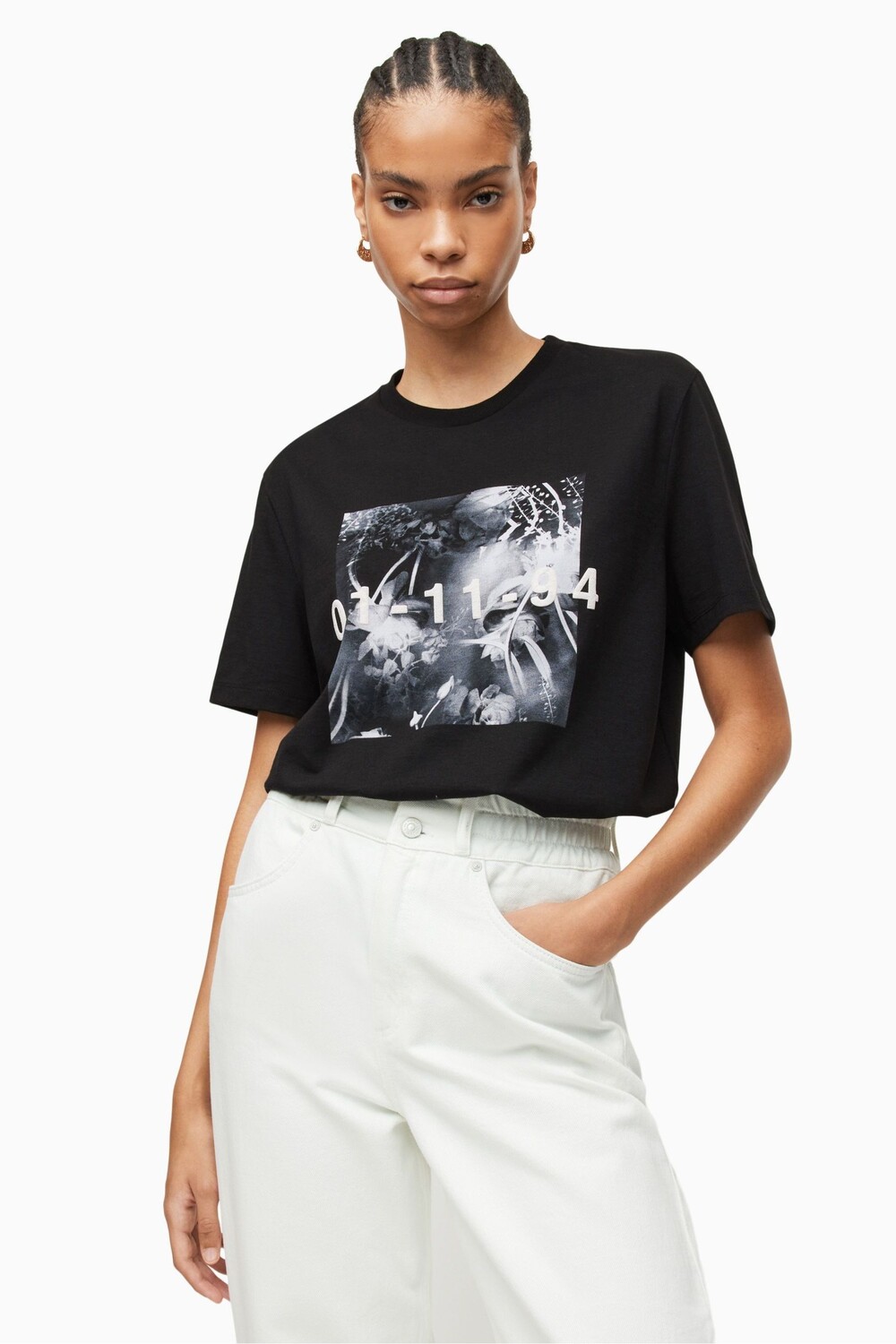 

AllSaints Lena Boyfriend Черная футболка All Saints, черный