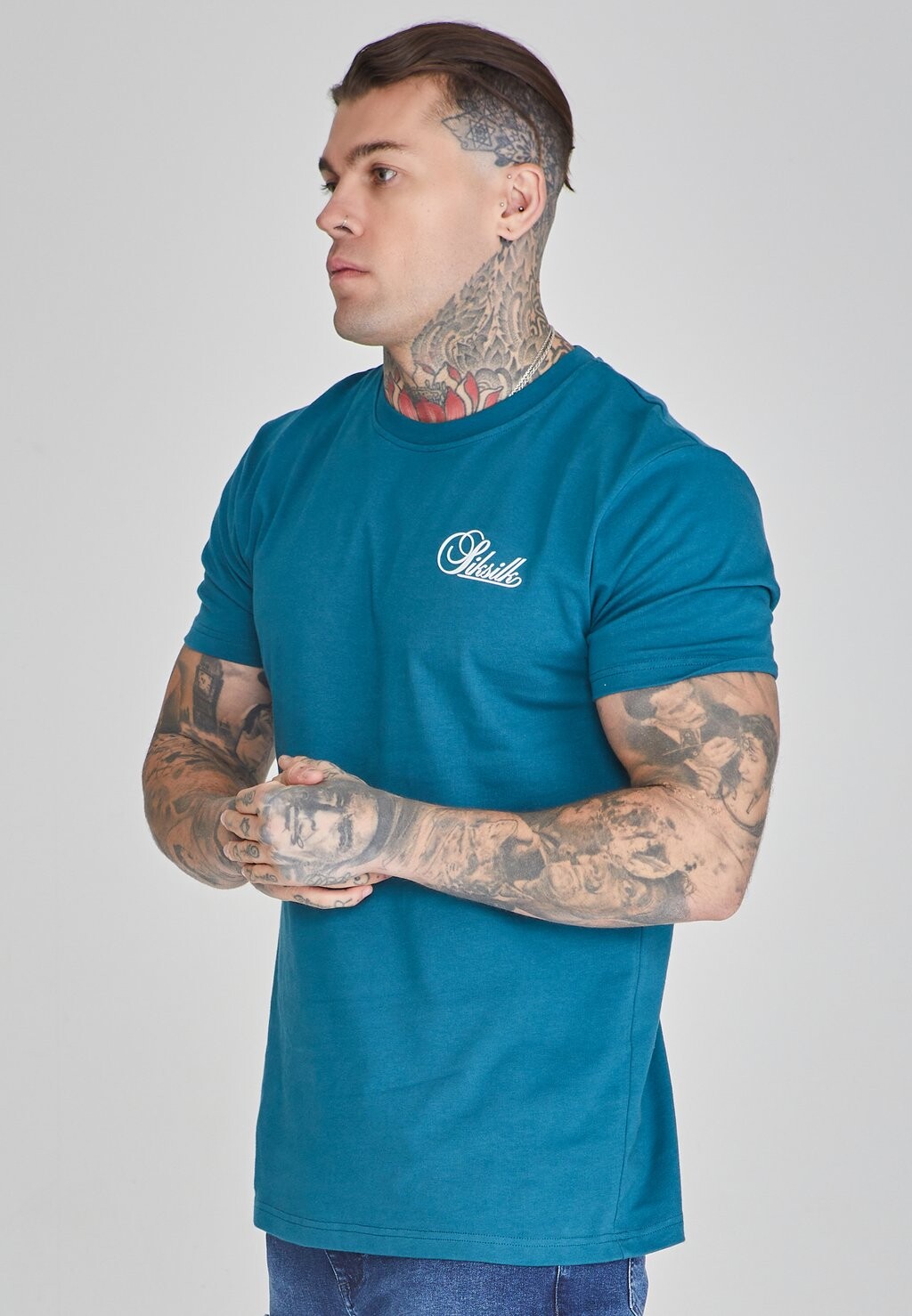 

Футболка с принтом RELAXED FIT SIKSILK, синий