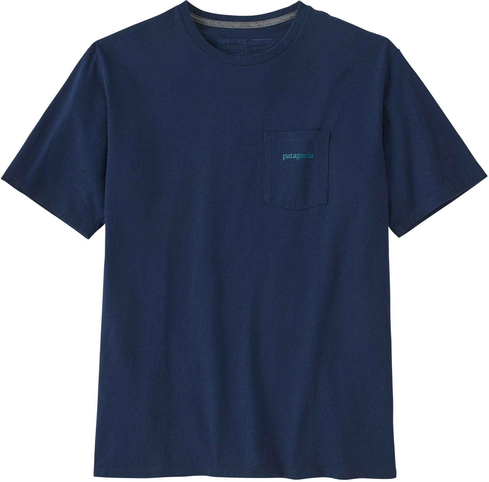 Футболка с логотипом Line Ridge Pocket Responsibili, мужская Patagonia, синий футболка с принтом logo responsibili tee patagonia цвет milled yellow