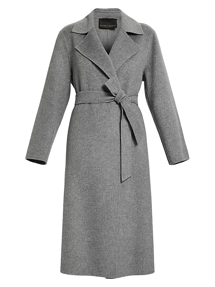 цена Пальто из терра-шерсти с поясом Marina Rinaldi, Plus Size, серый