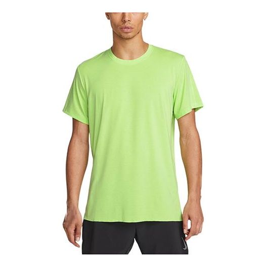 

Футболка Nike Yoga Dri-FIT Solid Color Back Pattern Printing Round Neck Training Sports Short Sleeve Green, мультиколор