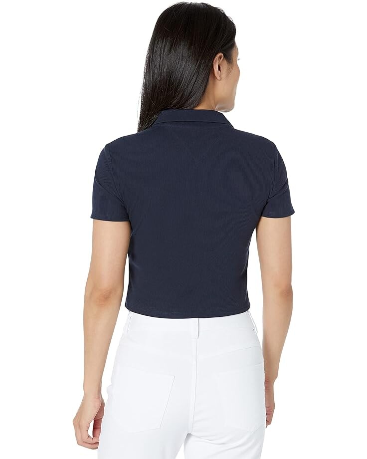 

Поло Tommy Hilfiger Short Sleeve Crop Polo, цвет Sky Captain