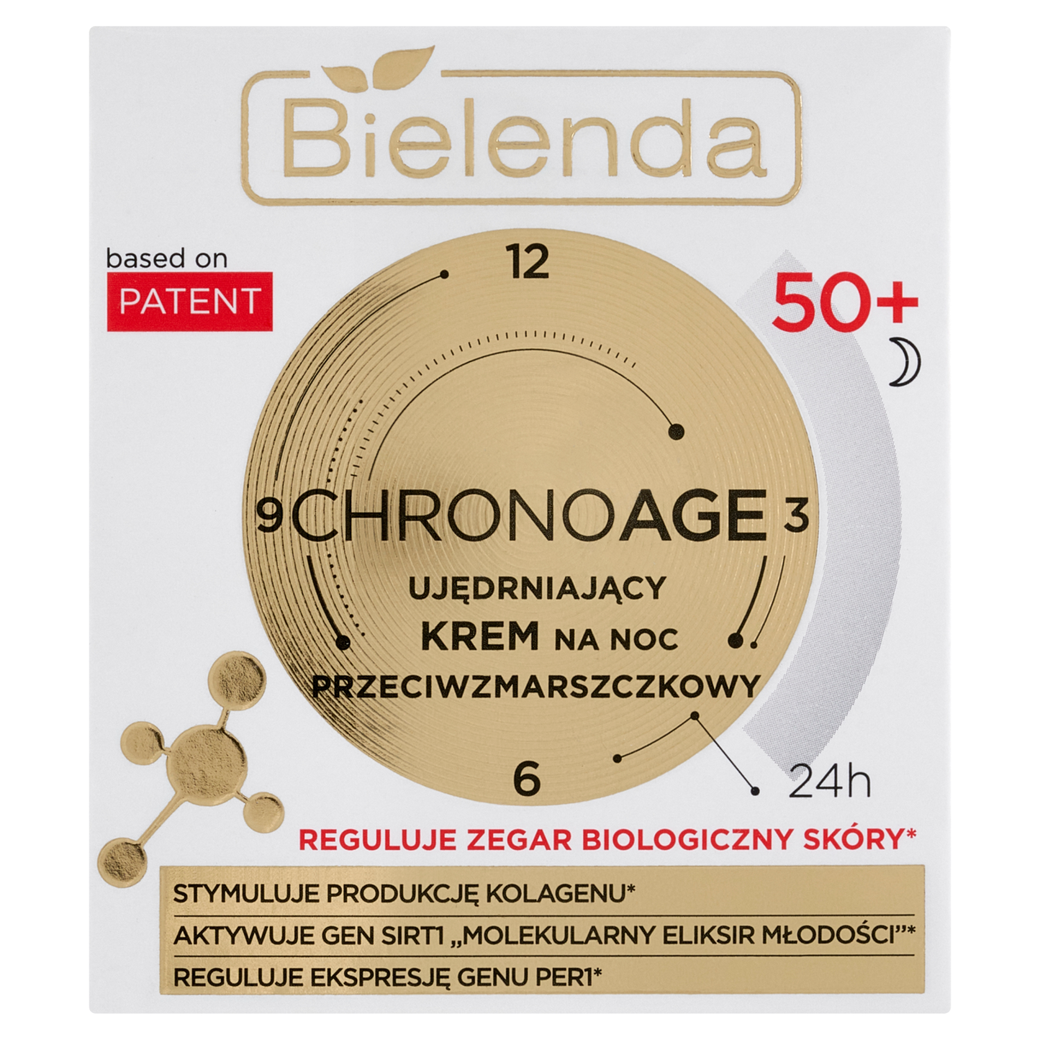 цена Укрепляющий крем для лица от морщин 50+ на ночь Bielenda Chrono Age, 50 мл
