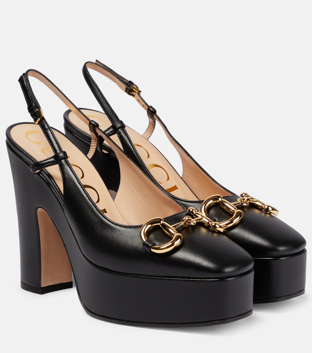 

Туфли Horsebit с ремешком на пятке Gucci, черный