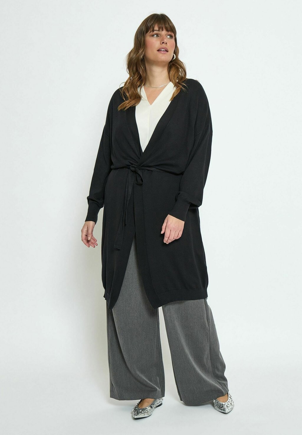 

Кардиган TANA LONG CURVE PEPPERCORN, цвет black