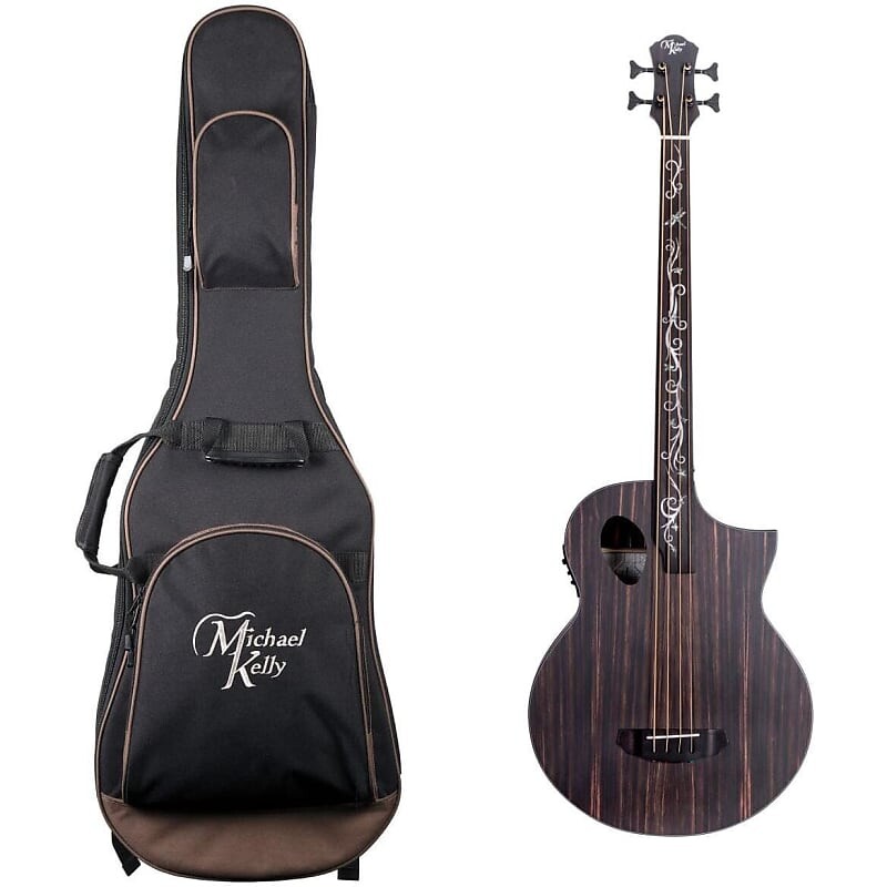 

Басс гитара Michael Kelly Dragonfly 4 Port Acoustic-Electric Bass Guitar, Ovangkol Fretless Fingerboard, Java, with Gig Bag