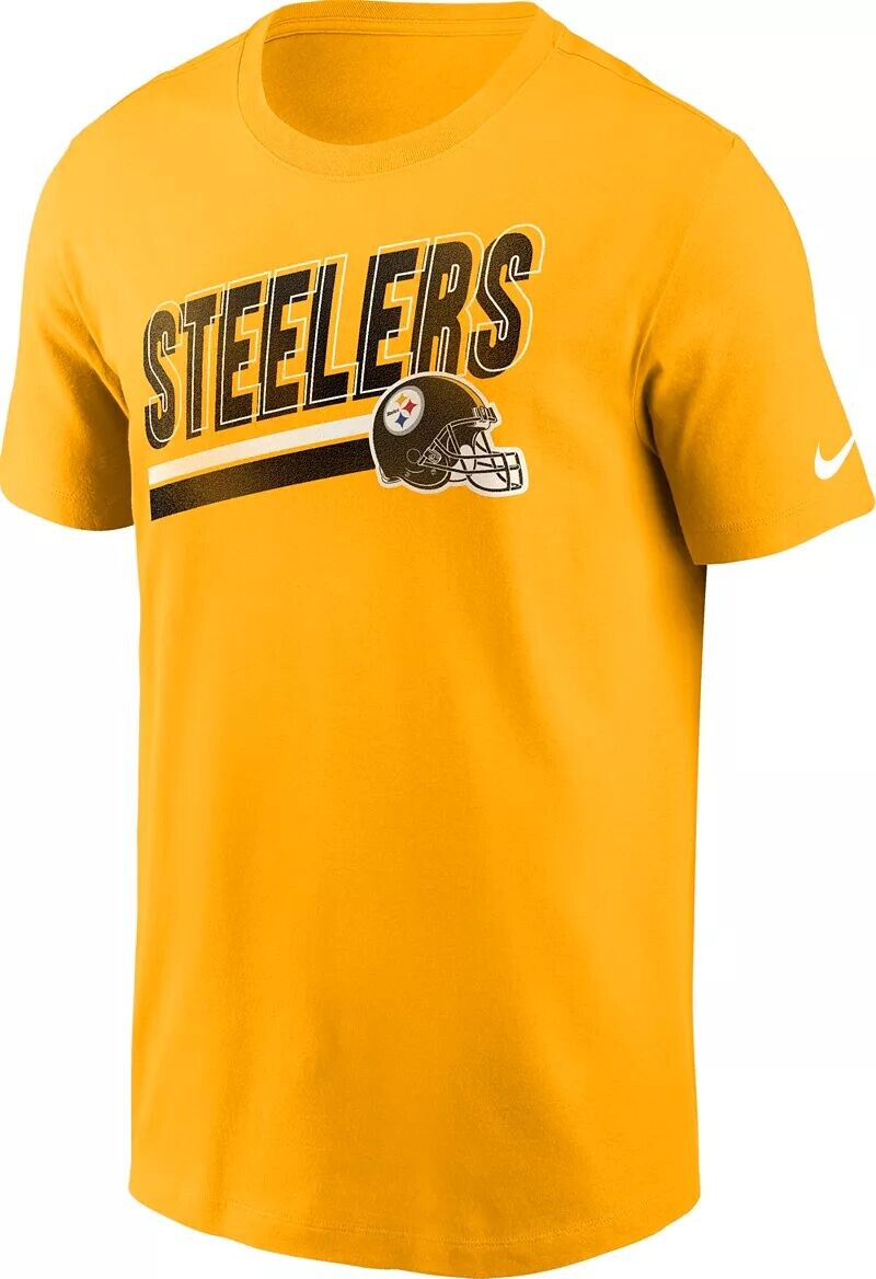 

Мужская золотая футболка Nike Pittsburgh Steelers Blitz Helmet