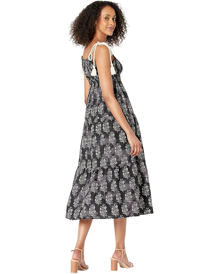 

Платье MOON RIVER Printed Woven Dress with Strap Tie Detail, черный мульти