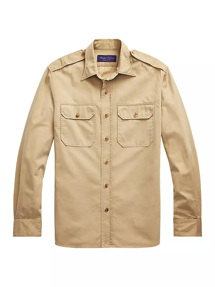 

Классическая рубашка Raleigh в стиле милитари Ralph Lauren Purple Label, цвет classic tan