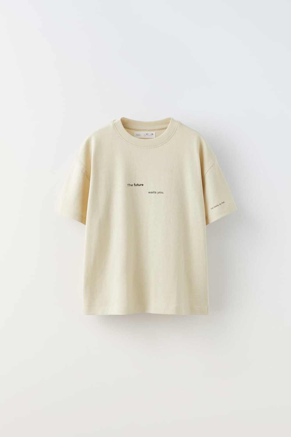 

Футболка со слоганом ZARA, бежевый